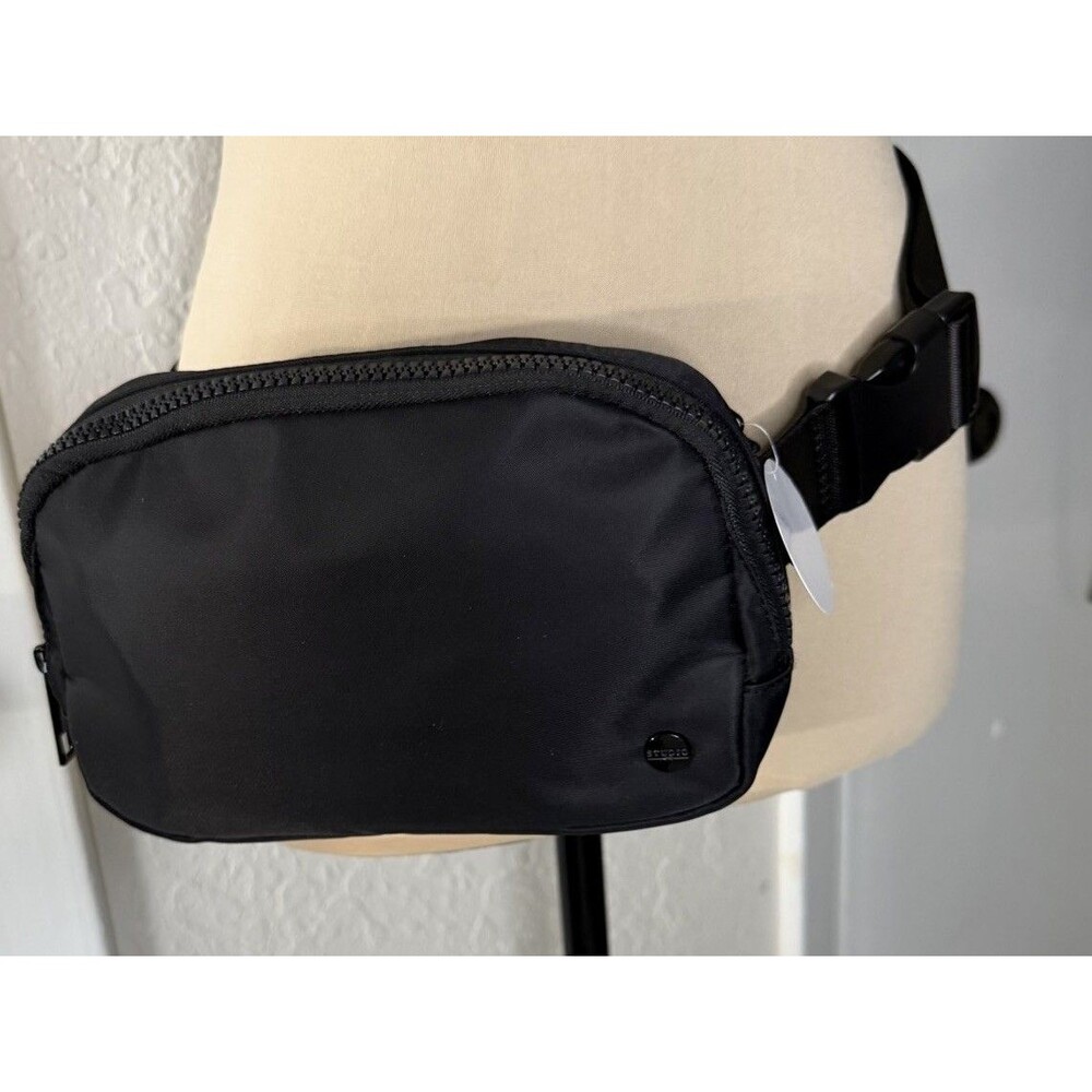 Studio NYC Black Nylon Belt Bag Crossbody Sling Adjustable Strap